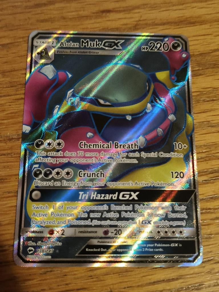 Alolan Muk GX 138/147 burning shadows, Ophalen of Verzenden, Zo goed als nieuw, Losse kaart, Foil