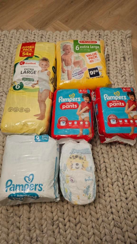 Pampers en Kruidvat luiers maat 6 (broekjes en gewone), Ophalen of Verzenden, Nieuw, Pampers, Kruidvat, Jongetje of Meisje