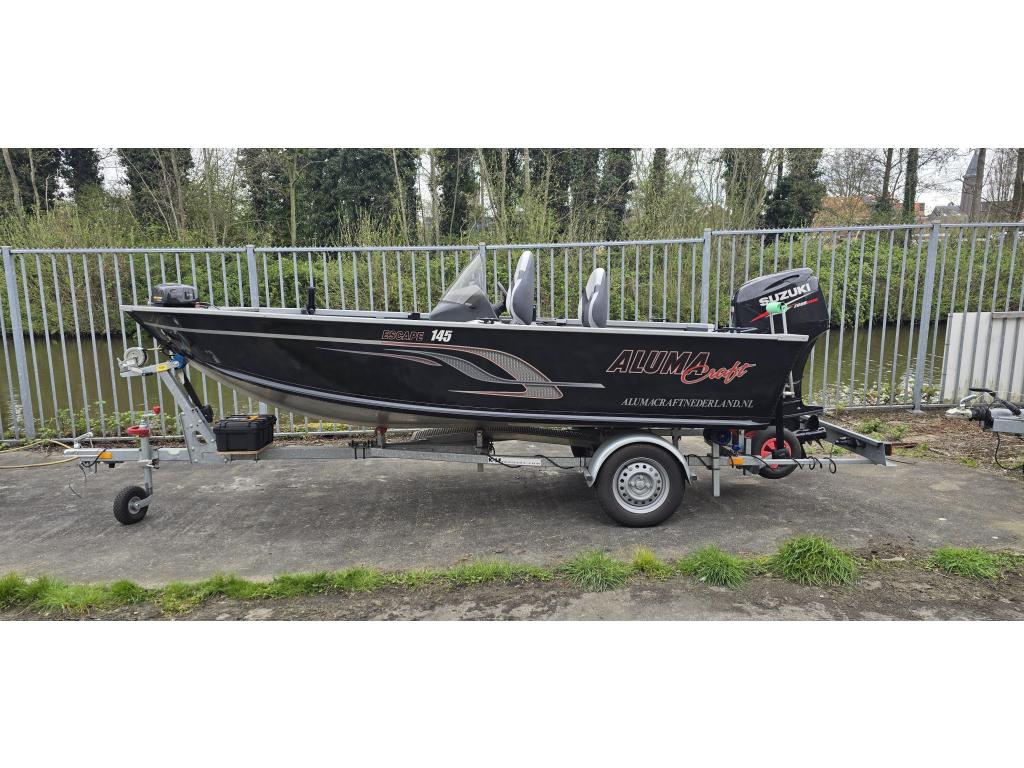 Alumacraft Escape 145cs incl Suzuki DF40 en trailer, Watersport en Boten, Vis- en Consoleboten, Gebruikt, Aluminium, 30 tot 50 pk
