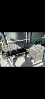 Grijze loungeset met tafel, Tuin en Terras, Tuinsets en Loungesets, Ophalen