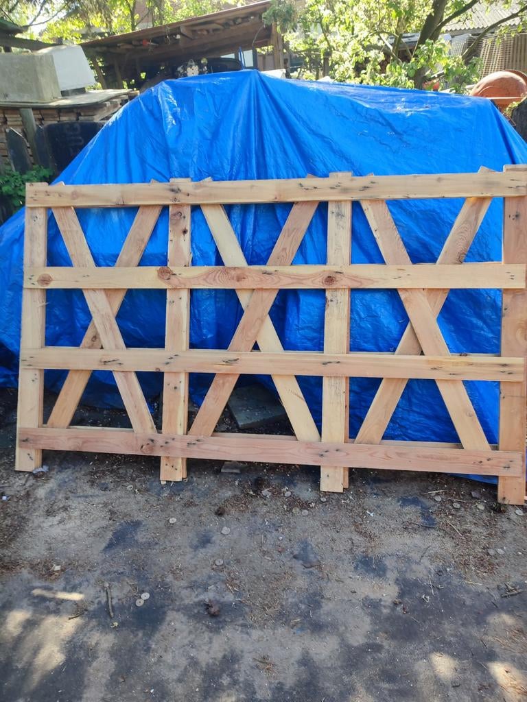 4 scheepskrat hekken  totale lengte ongeveer 6,20 mtr, Ophalen, Hout, Overige typen