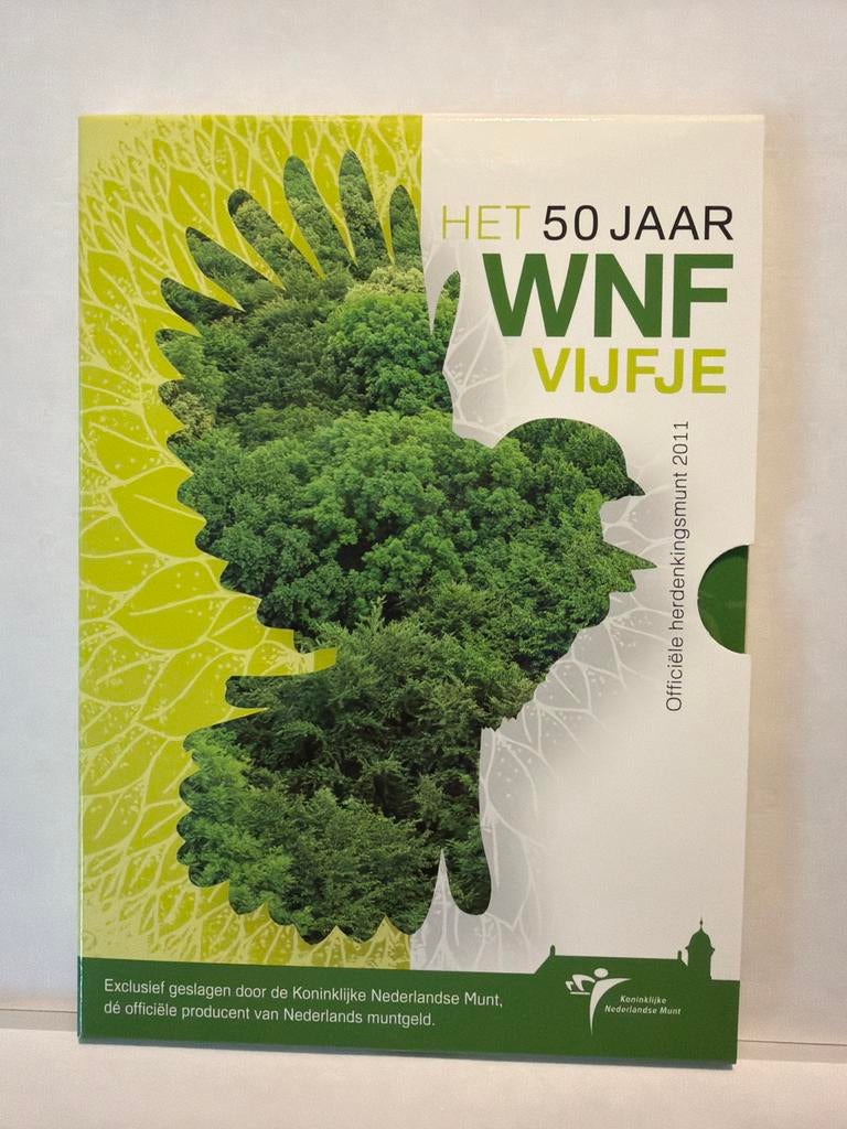 WNF Vijfje 2011 - 50 Jaar Wereld Natuur Fonds, Postzegels en Munten, Munten | Nederland, Losse munt, Euro's, Koningin Beatrix