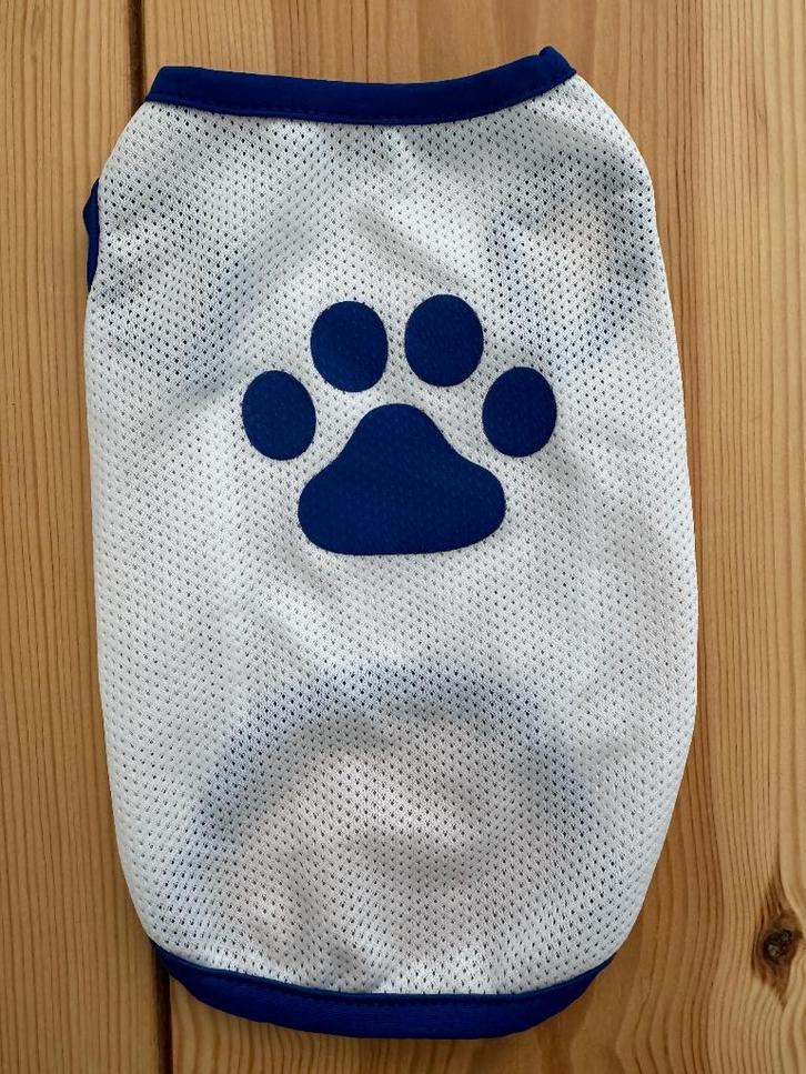 Hondenpakje / shirt Wit Blauw Baseball - XS (kleine honden), Dieren en Toebehoren, Hondenkleding, Zo goed als nieuw, Hondenshirt