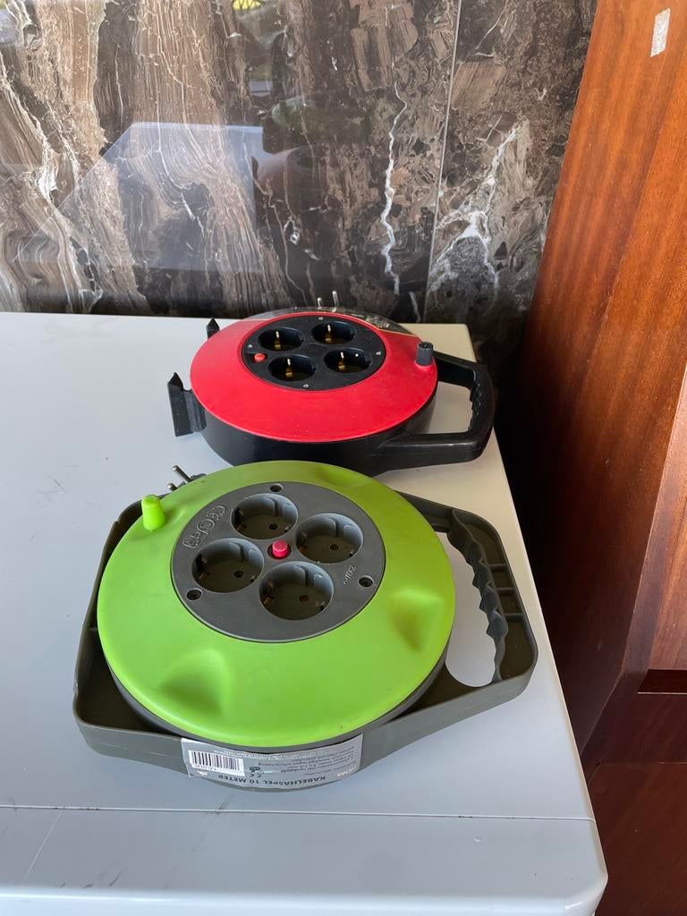 Verlengkabels / Kabelhaspels - 7.5m en 10m, Doe-het-zelf en Verbouw, Elektra en Kabels, Ophalen, Gebruikt, Kabel of Snoer