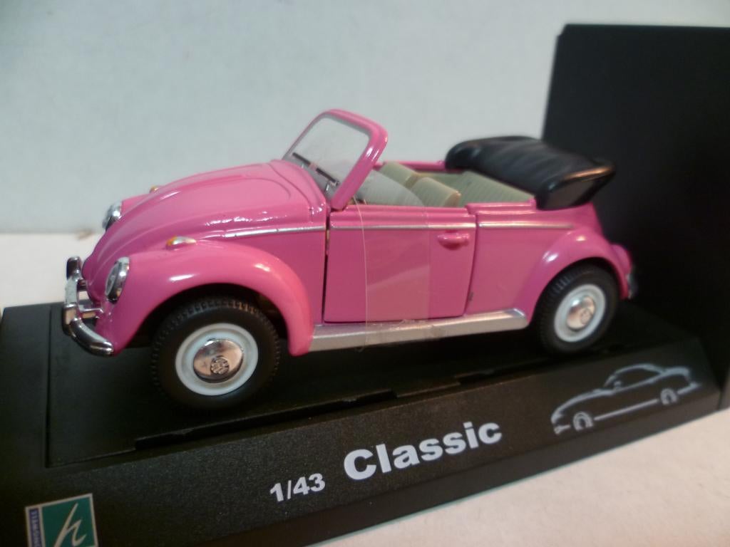 Cararama Volkswagen Kever cabriolet roze 1:43 modelauto, Ophalen of Verzenden, Nieuw, Auto, Overige merken