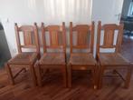 Vier eikenhouten stoelen, Ophalen, Gebruikt, Bruin, Hout