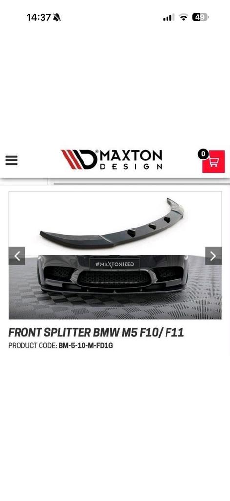 Bmw f10 M5 frontspilitter en rear Maxton Disgn, Auto-onderdelen, Carrosserie en Plaatwerk, Ophalen of Verzenden, Nieuw, BMW, Bumper