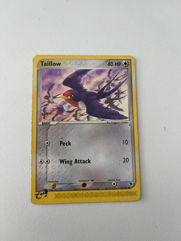 Pokémon Kaart: Taillow (72/109) - EX Ruby & Sapphire, Ophalen of Verzenden, Zo goed als nieuw, Losse kaart