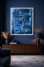 Abstract schilderij blauw 80x100 – modern & stijlvol, Ophalen
