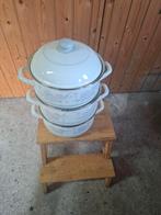 Emaille pannen. Met een bloemmotief, Ophalen, Overige materialen, Pannenset