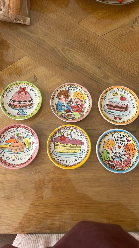 Blond Amsterdam 6 petit fours bordjes, Huis en Inrichting, Keuken | Servies, Ophalen, Blond Amsterdam, Zo goed als nieuw, Bord(en)