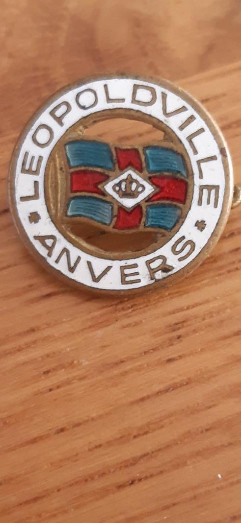 Speld broche Leopoldville Anvers emaille speld, Ophalen of Verzenden, Zo goed als nieuw, Overige onderwerpen, Speldje of Pin