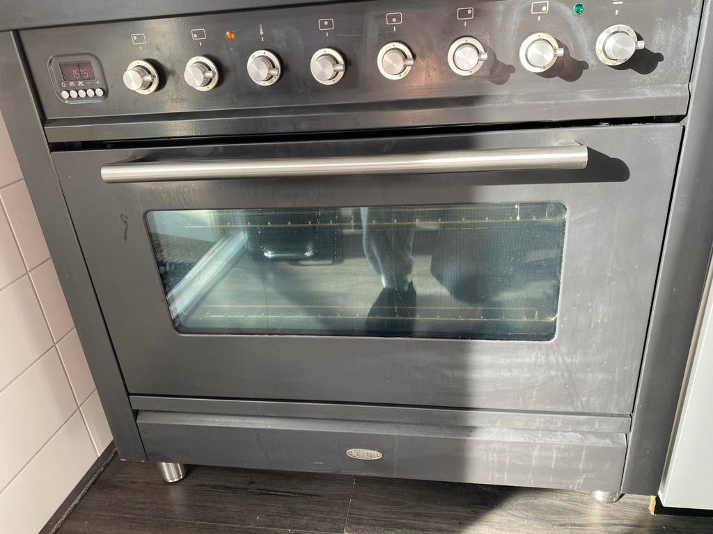 Boretti Fornuis met Gasfornuis en Oven - Zwart, Gebruikt, 60 cm of meer, Grill, Ophalen of Verzenden