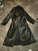 Leder jas lang zwart s, Ophalen of Verzenden, Zo goed als nieuw, Maat 36 (S), Zwart
