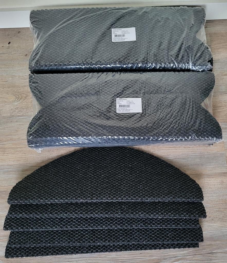 Nieuw Trapmat Costa antraciet 26x65 cm set van 35 stuks, Huis en Inrichting, Ophalen, Nieuw, Minder dan 10 m², Grijs