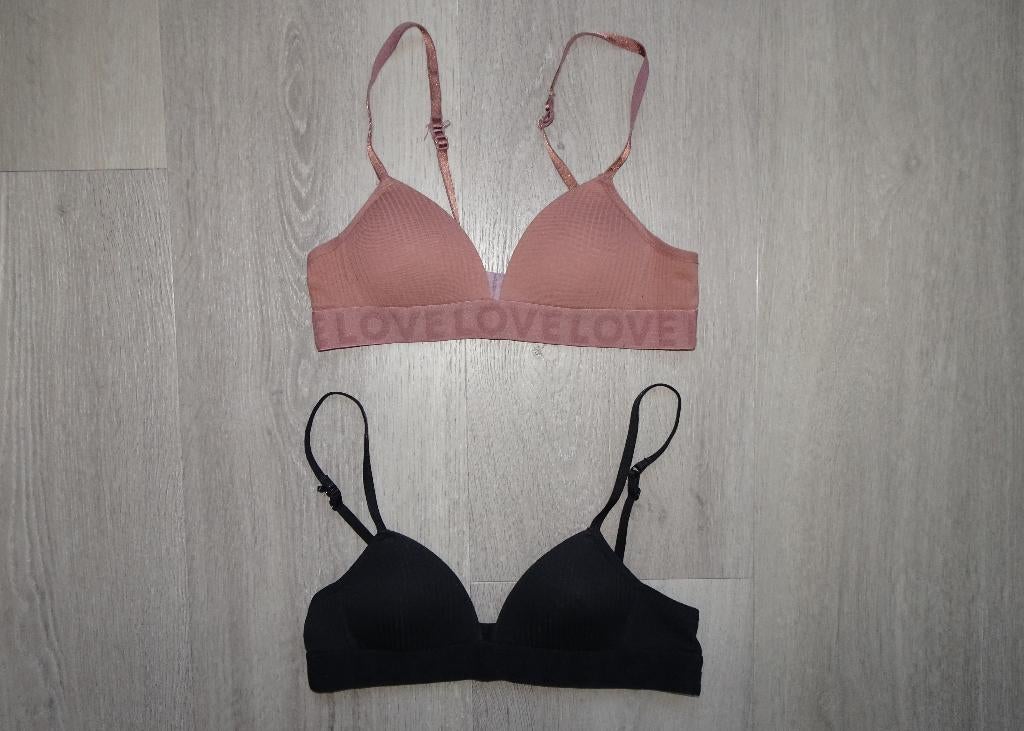 2 Hema tiener BH's / BH 2 stuks - maat 65A, Hema, Verzenden, Zwart, BH