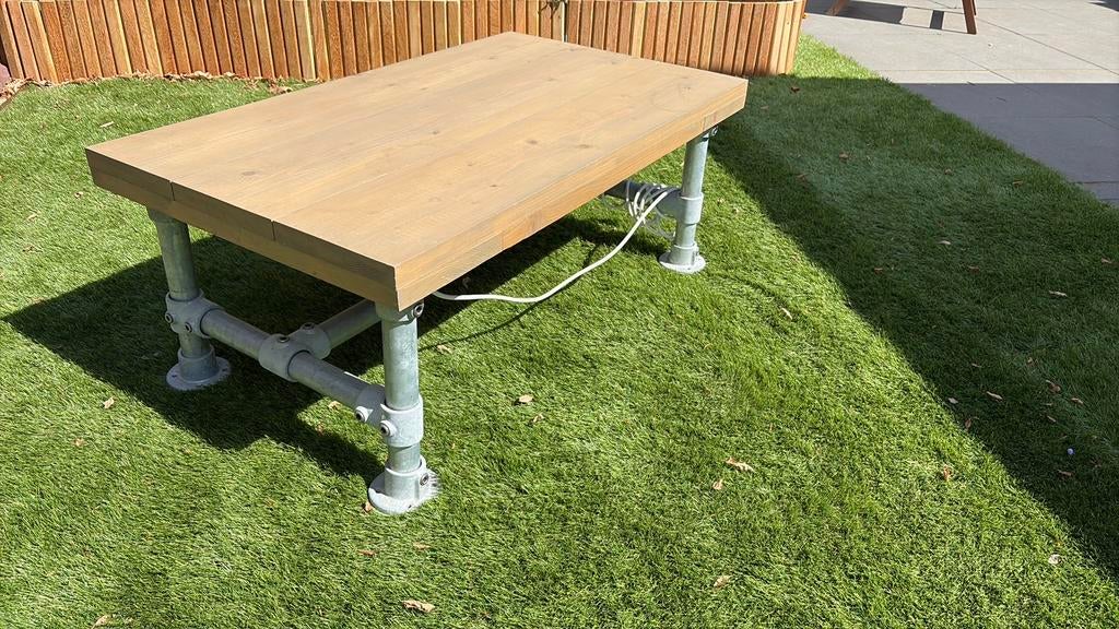 Salon tafel steigerhout, Ophalen, 100 tot 150 cm, 50 tot 100 cm, Zo goed als nieuw