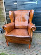 Grote schapenleren oorfauteuil, Ophalen of Verzenden, Gebruikt, 75 tot 100 cm, Leer