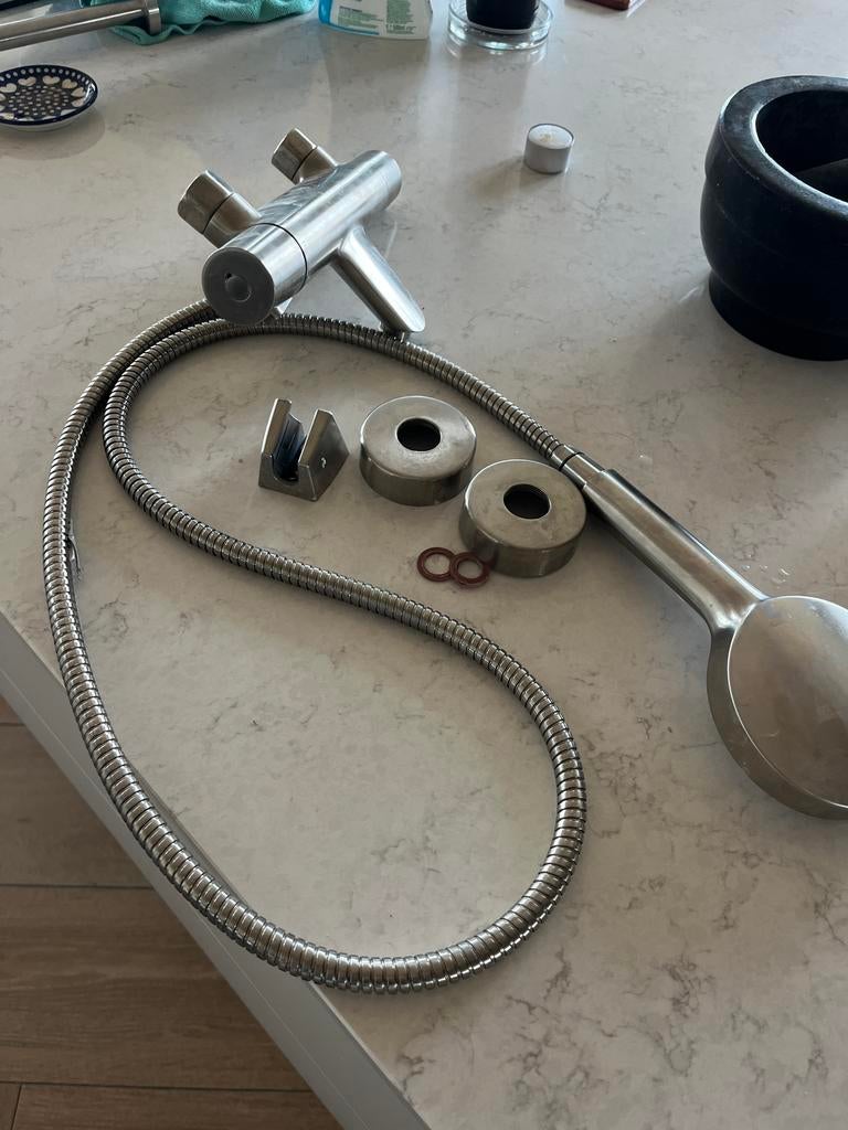 Badkraanstel met douche, Ophalen, Zo goed als nieuw, Douche