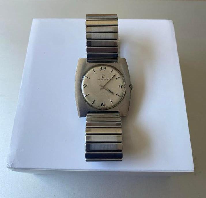 Vintage Election Polshorloge met Fixoflex band, Overige merken, Gebruikt, Staal, Polshorloge