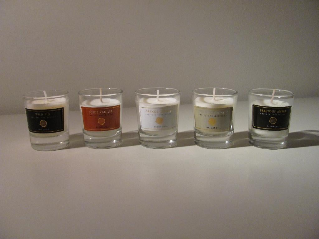 5x Rituals Private Collection geurkaarsjes / mini kaars, Overige materialen, Nieuw, Ophalen of Verzenden, Kaars
