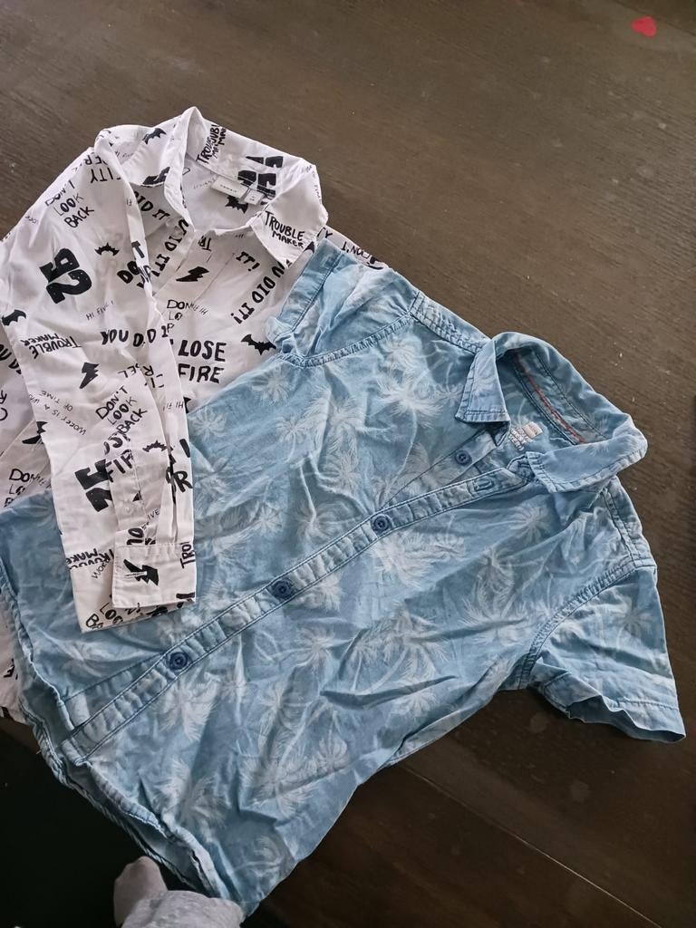 2 kinderblouses: Name It en Hema - maat 110/116, Kinderen en Baby's, Kinderkleding | Maat 116, Gebruikt, Overhemd of Blouse, Jongen