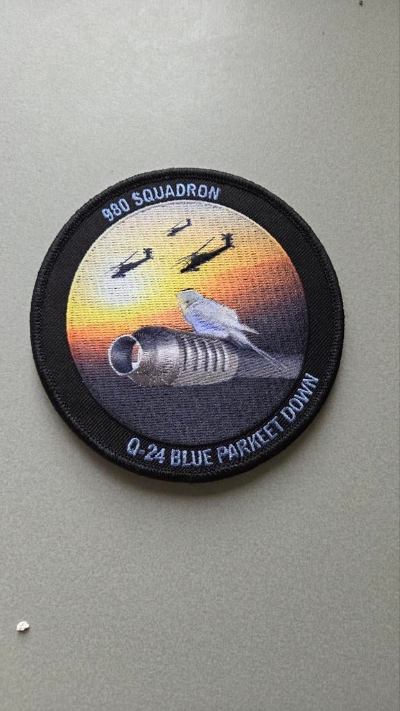 980 squadron patch van een parkiet op de loop, Ophalen of Verzenden