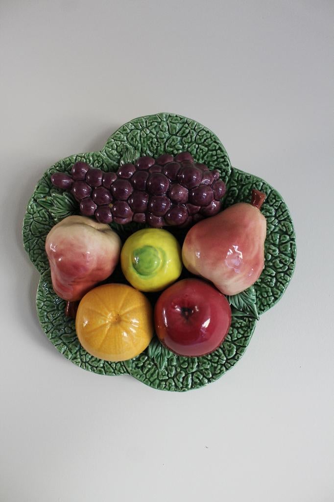 Vintage majolica fruitschaal / wandbord keramiek, Antiek en Kunst, Antiek | Keramiek en Aardewerk, Ophalen