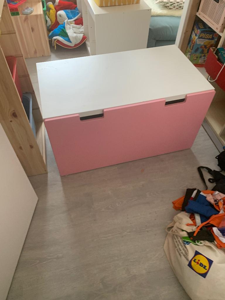 IKEA stuva bureau met lade eronder (roze), Gebruikt, Minder dan 100 cm, Met lade(s), 25 tot 50 cm
