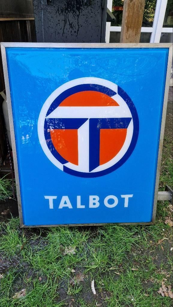 Mooie oude Talbot dealer lichtbak dubbelzijdig 101cm/80cm, Verzamelen, Merken en Reclamevoorwerpen, Ophalen, Eu, Gebruikt, Eu