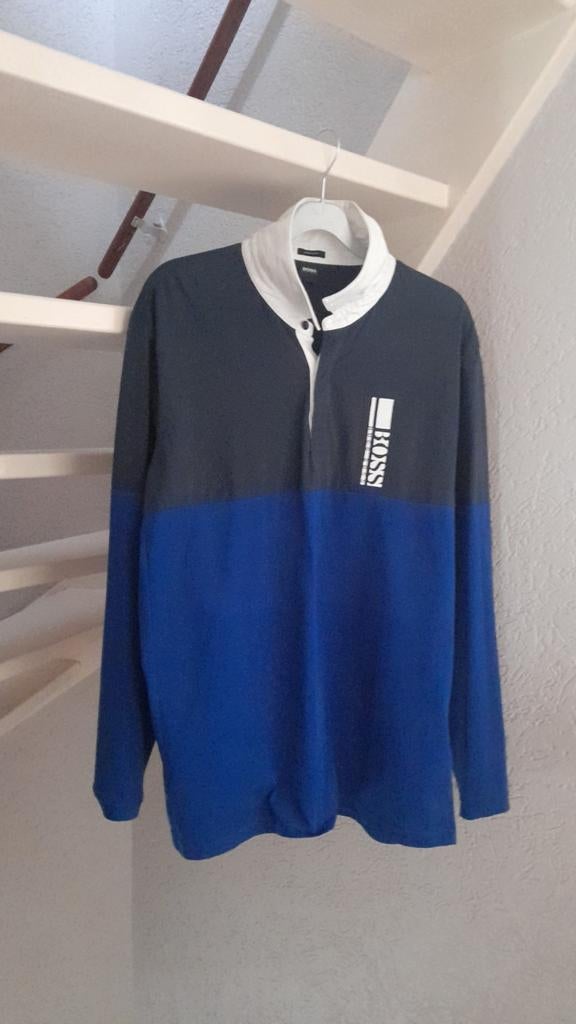 Hugo Boss rugbyshirt, Kleding | Heren, Truien en Vesten, Blauw, Overige maten, Ophalen of Verzenden, Zo goed als nieuw