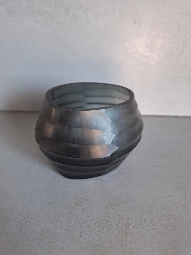 Donker glazen windlicht, vaasje van Dekocandle, Ophalen of Verzenden