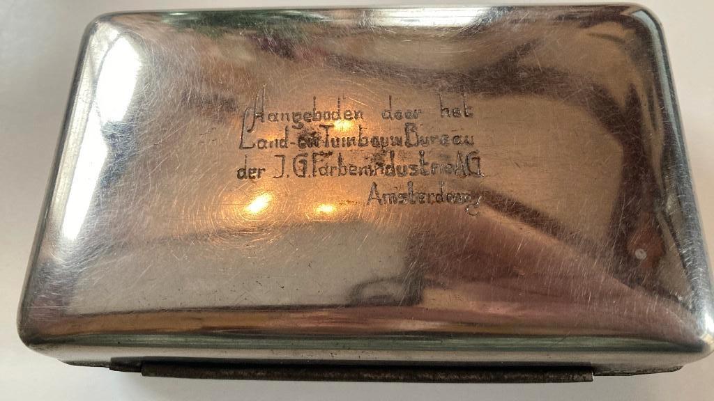 Oude Snuifdoos Snuiftabak J.G. Farbenindustrie AG Amsterdam, Verzenden