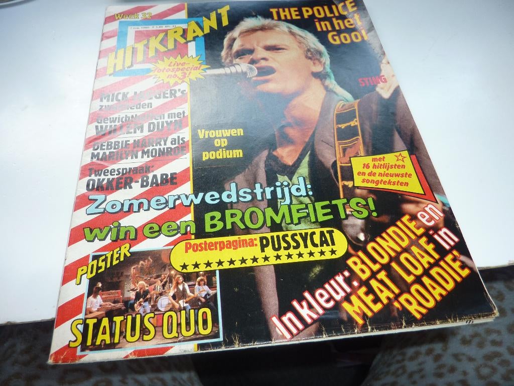HITKRANT NR 32 1980-PUSSYCAT-POLICE-BABE-STATUS QUO-BLONDIE, Verzamelen, Verzenden, 1980 tot heden, Tijdschrift