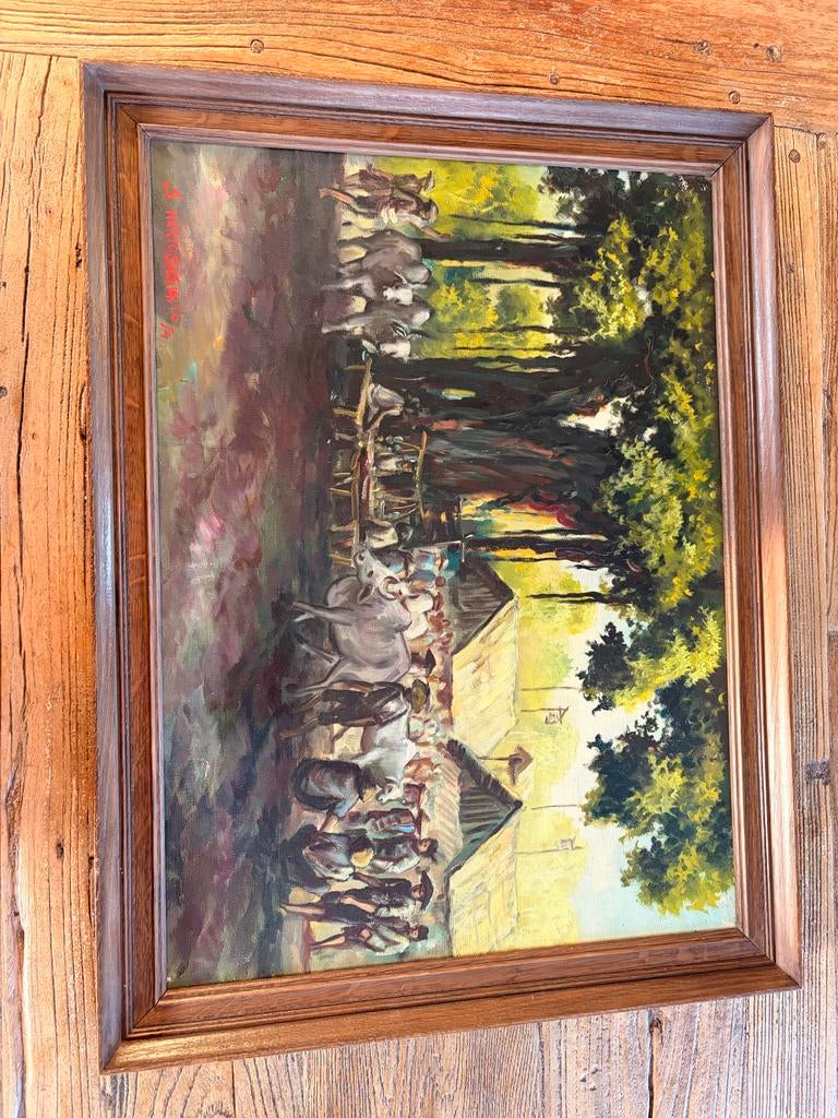 Schilderij met houten lijst, Ophalen