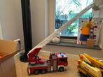 Bruder Scania brandweerwagen met uitschuifbare ladder, Ophalen of Verzenden, Gebruikt
