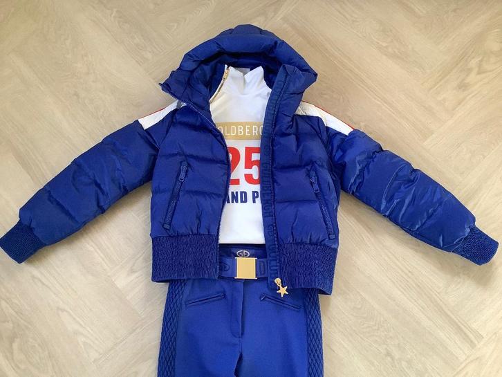 Nieuwstaat; Goldbergh ski jas en ski broek, dazzling blue 38, Kleding | Dames, Wintersportkleding, Zo goed als nieuw, Overige typen