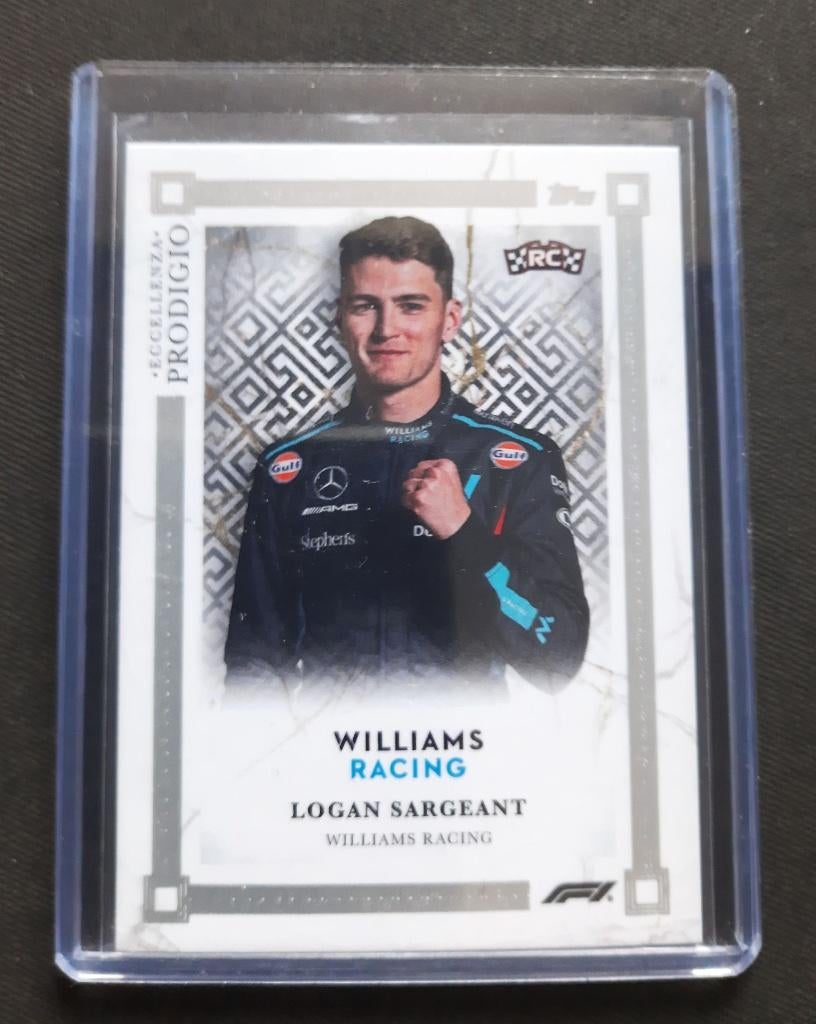 Logan Sargeant Topps Eccellenza Prodigio 2023 kaart Rookie, Hobby en Vrije tijd, Stickers en Plaatjes, Nieuw, Plaatje, Ophalen of Verzenden