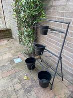 Metalen kruidenrek met 4 potten - ideaal voor balkon/tuin, Tuin en Terras, Ophalen, Gebruikt, Balkon, Minder dan 60 cm