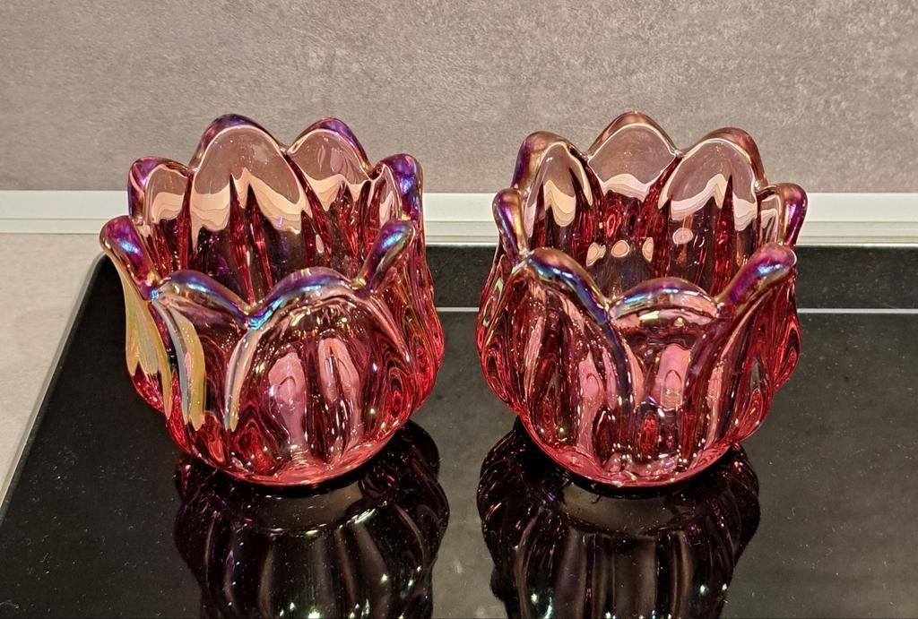 Leuke theelichthouders in tulpen vorm, Ophalen of Verzenden, Overige materialen, Minder dan 25 cm