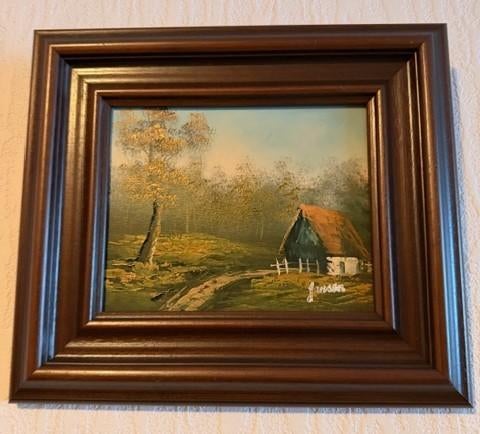 schilderij huisje in bos, Ophalen