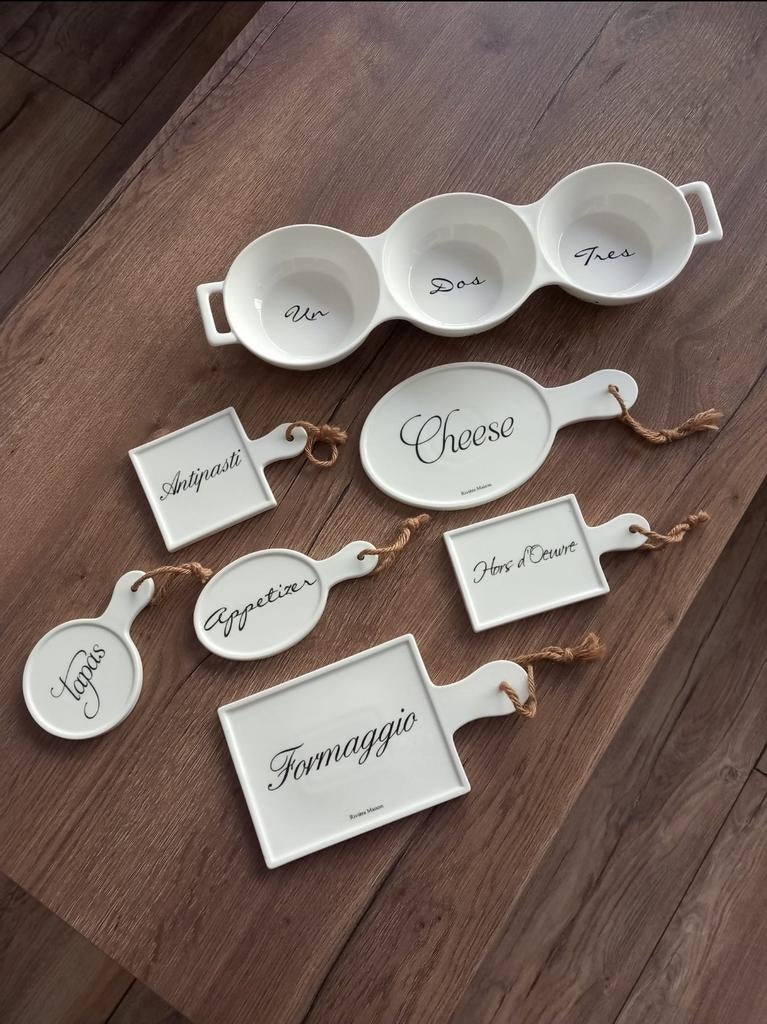 Riviera maison kaas set tapas set, Huis en Inrichting, Ophalen of Verzenden, Zo goed als nieuw, Glas, Overige stijlen