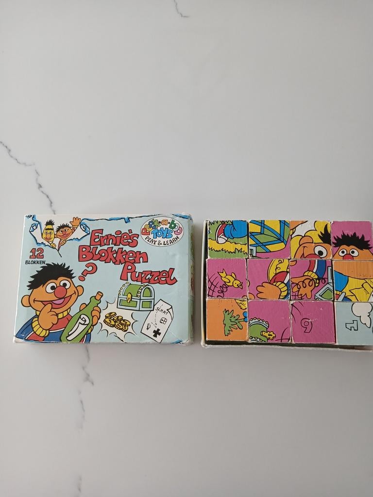 Ernie's Blokken Puzzel - Sesamstraat, Ophalen of Verzenden, Gebruikt