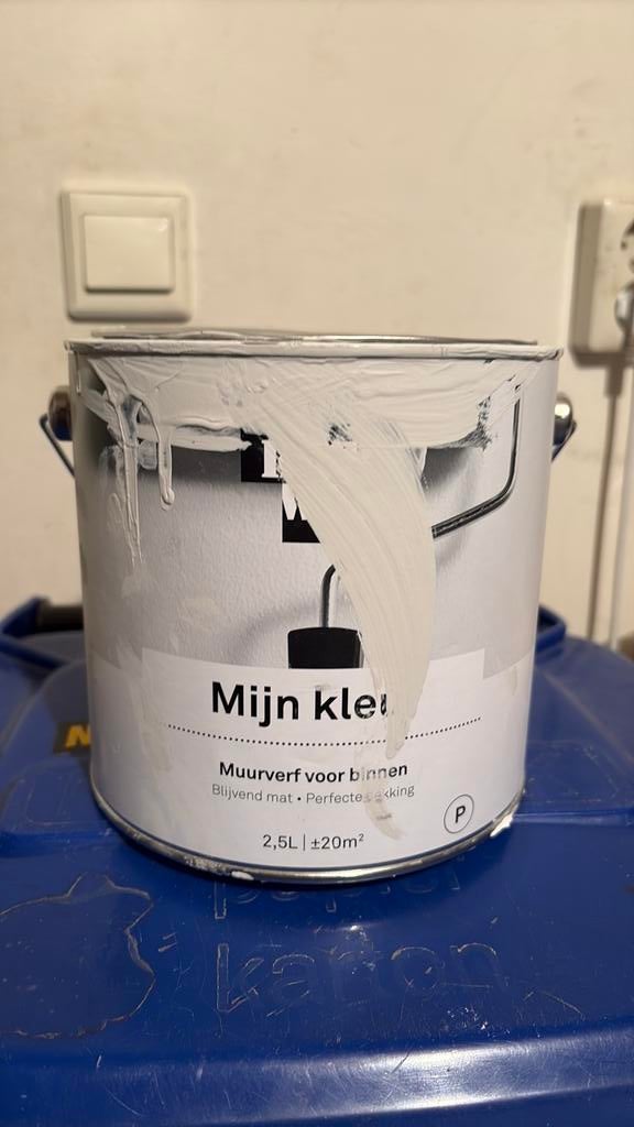 Karwei muurverf mat kleur licht grijs/beige ( Tundra) 10m2, Ophalen, Nieuw, Verf, Grijs