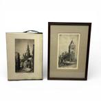 Abe Gerlsma en Piet de Vries, etsen Bolsward.en Easterein, Ophalen of Verzenden