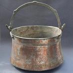 Antieke 19e eeuw koperen emmer, koperen ketel, boerderij pot, Antiek en Kunst, Antiek | Koper en Brons, Ophalen of Verzenden, Koper