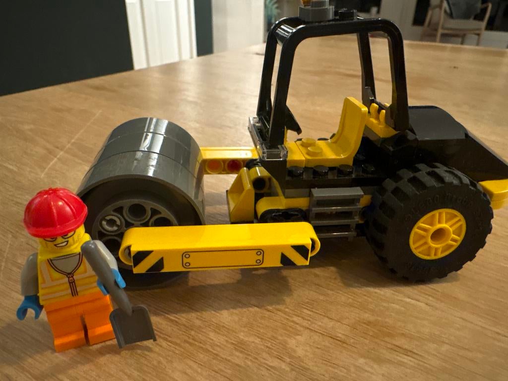Lego City 60401 Wegenwals met bouwvakker, Ophalen of Verzenden, Gebruikt, Complete set, Lego