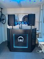DJ-booth+dj-set+boxen+lampen+opbergkist+microfoon, Ophalen, Gebruikt, Overige merken