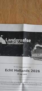 Twee Earl bird tickets voor ECHT HOLLANDS TENTFEESTEN  2026, Tickets en Kaartjes