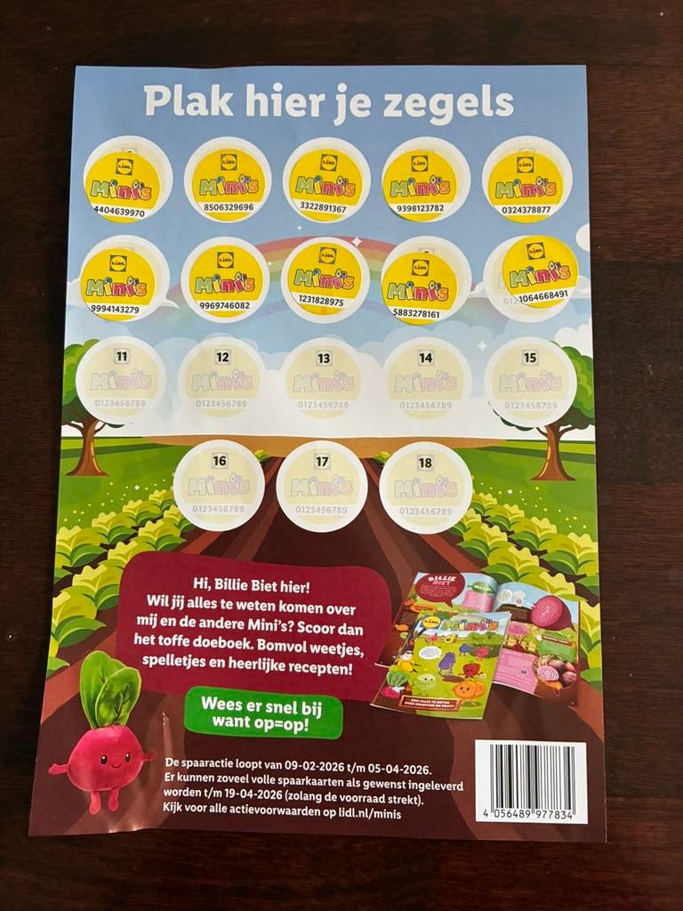 10 lidl mini zegels, Hobby en Vrije tijd, Spaarzegeltjes, Ophalen of Verzenden, Winkel, Super of Benzinepomp, Zegels, Bonnen of Punten